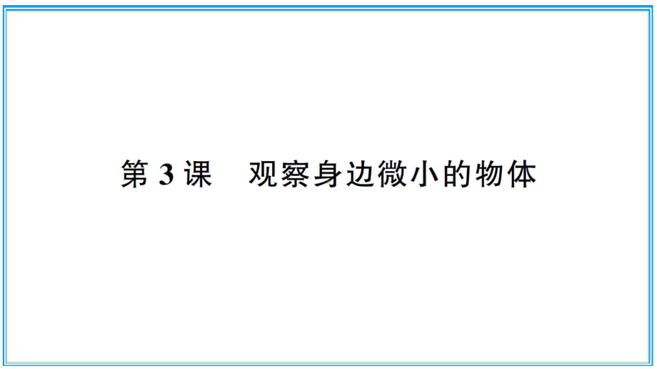 小学科学教科版六年级上册第一单元第3课《观察身边微小的物体》作业课件（2021新版）.ppt_第1页