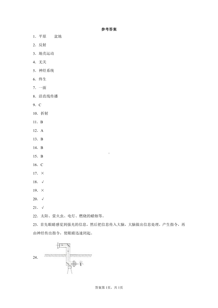 2021新教科版五年级上册科学期末复习题 （含答案） (1).docx_第3页