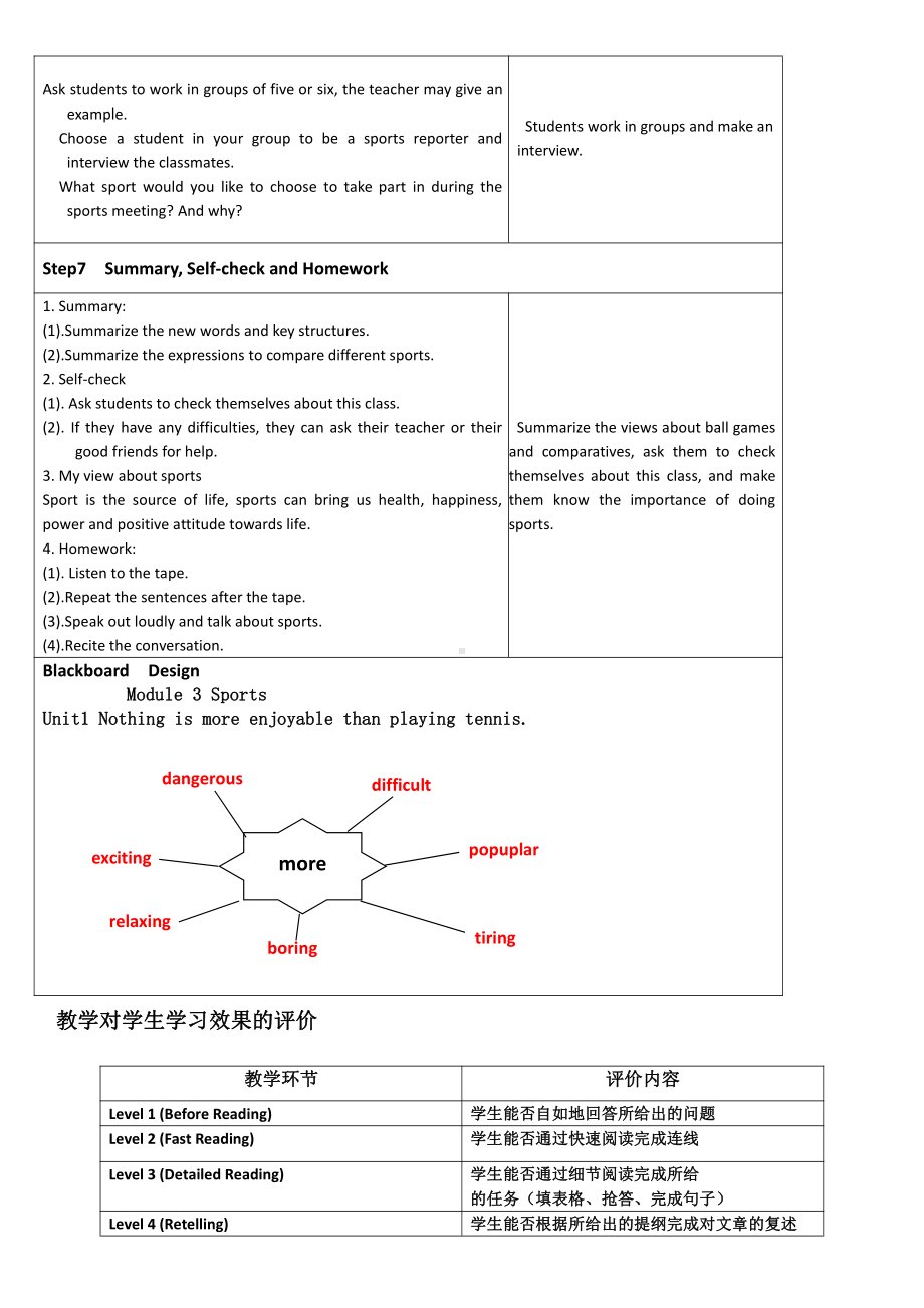 Module 3 Sports-Unit 1 Nothing is more enjoyable than playing tennis.-教案、教学设计-市级公开课-外研版八年级上册英语(配套课件编号：a0c02).docx_第3页