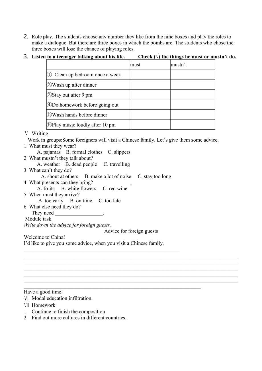 Module 11 Way of l life-Unit 3 Language in use-教案、教学设计-部级公开课-外研版八年级上册英语(配套课件编号：00b66).docx_第3页