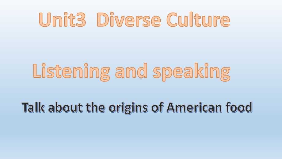 （2019版）人教版必修第三册英语Unit 3 Diverse Cultures Listening and Speaking ppt课件.pptx_第1页