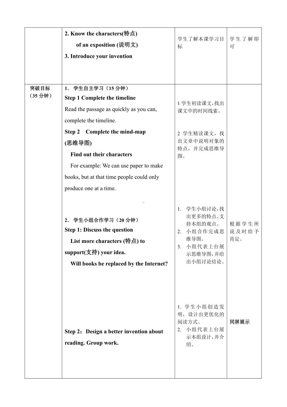 Module 9 Great inventions-Unit 2 Will books be replaced by the Internet -教案、教学设计-市级公开课-外研版九年级上册英语(配套课件编号：5077d).doc_第2页