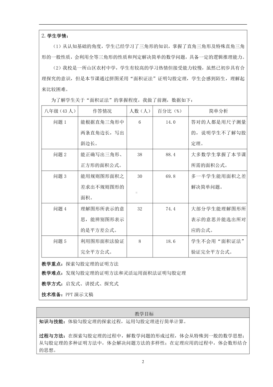 第十二章 三角形-五 勾股定理-12.11 勾股定理-教案、教学设计-部级公开课-北京版八年级上册数学(配套课件编号：7144b).doc_第2页