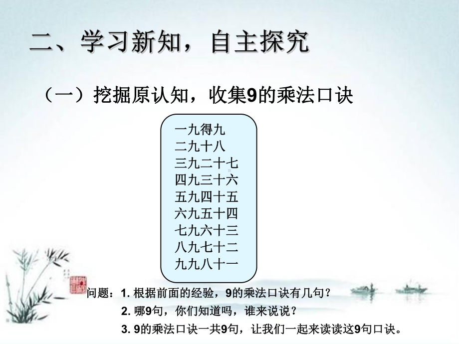 人教部编版二年级数学上册《表内乘法（二）《9的乘法口诀》统编PPT课件.pptx_第3页