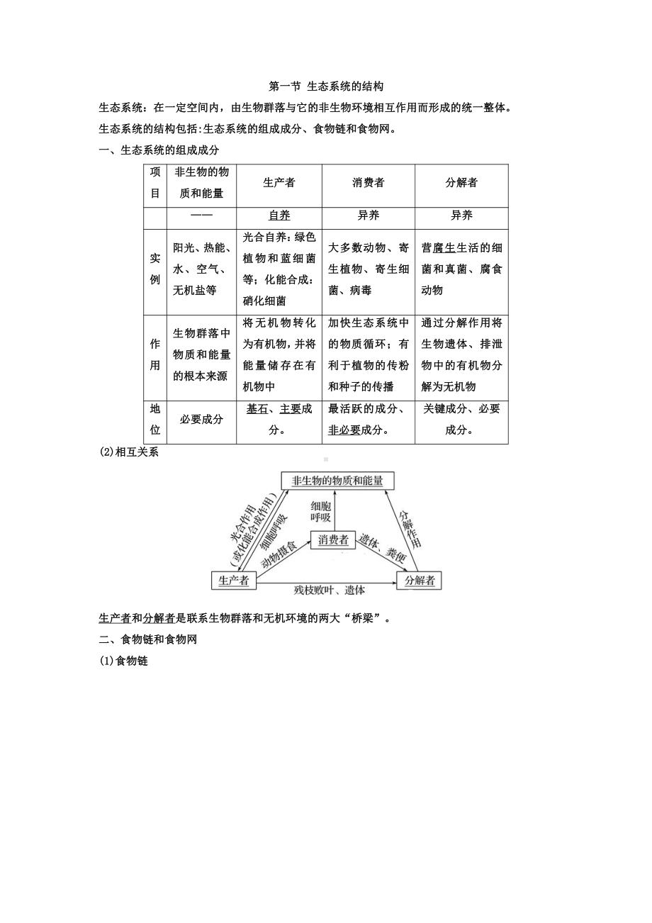 2019新教材人教版高中生物选择性必修2第3章生态系统及其稳定性期末