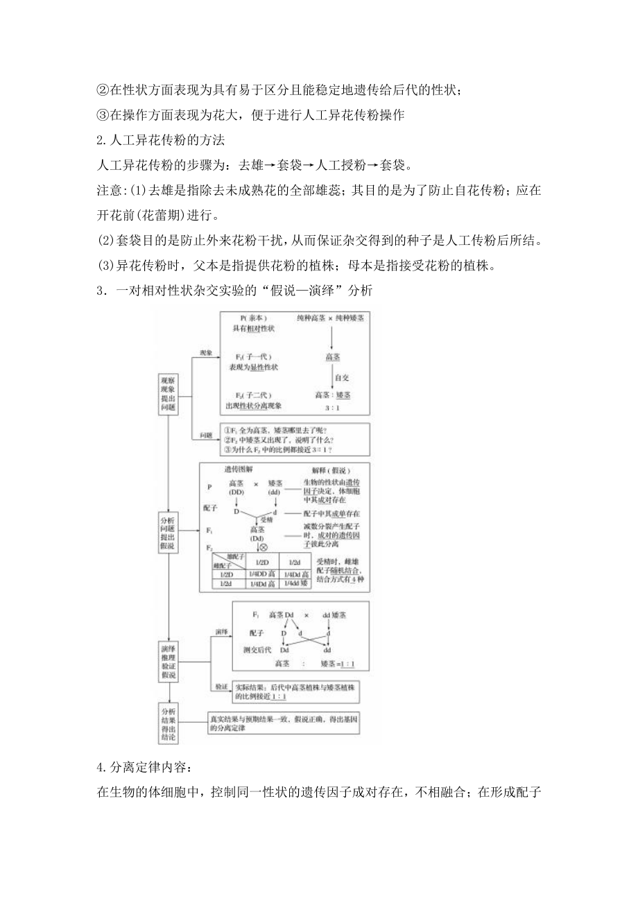 （2019新教材）人教版高中生物必修2第一章、第二章知识汇总.docx_第3页