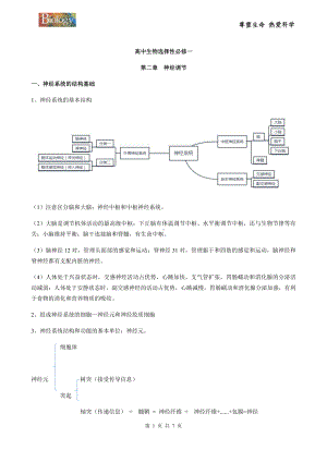 （新教材）2019人教版高中生物选择性必修1第二章神经调节知识梳理.docx