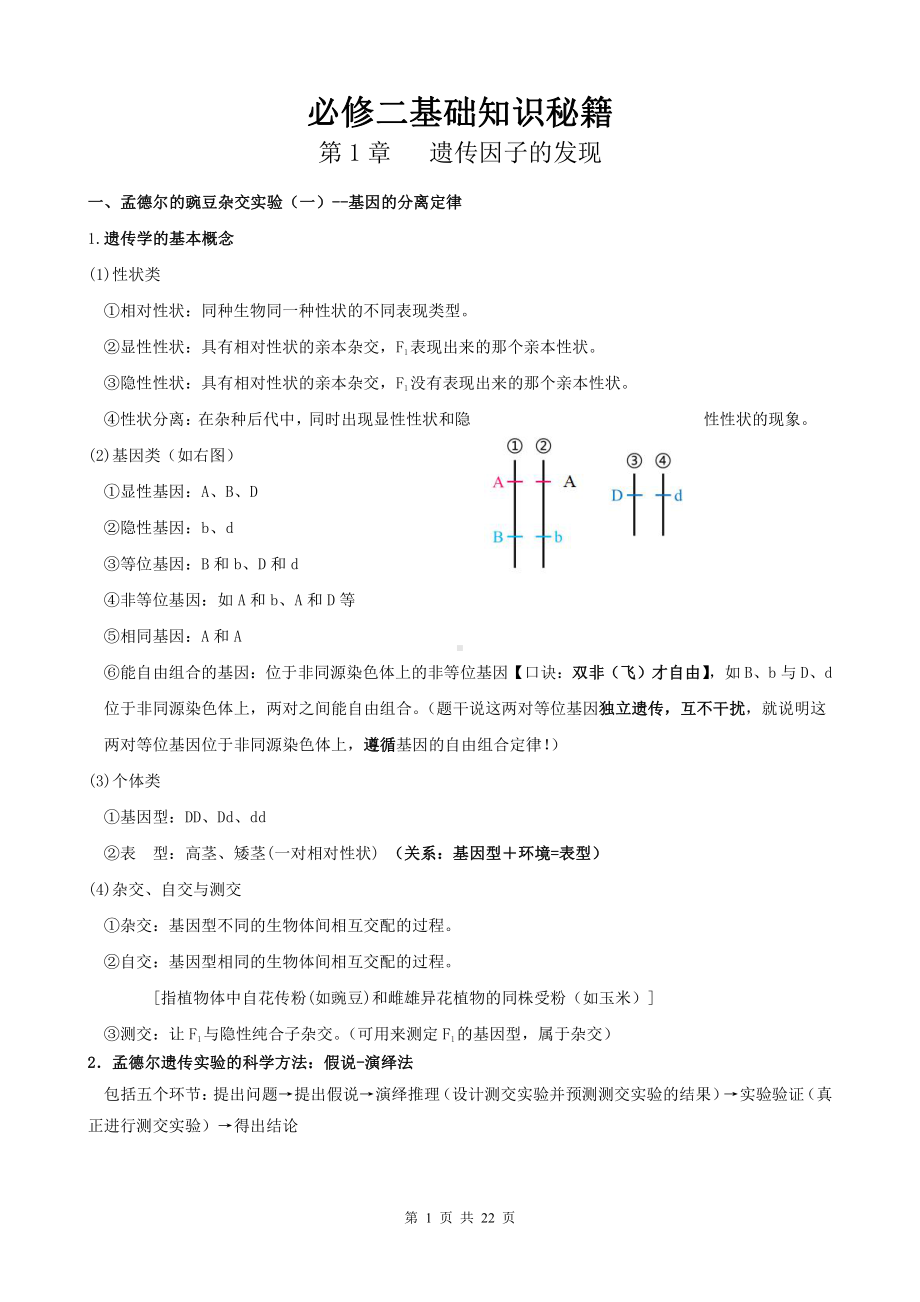 （2019新教材）人教版高中生物必修2基础知识.docx_第1页