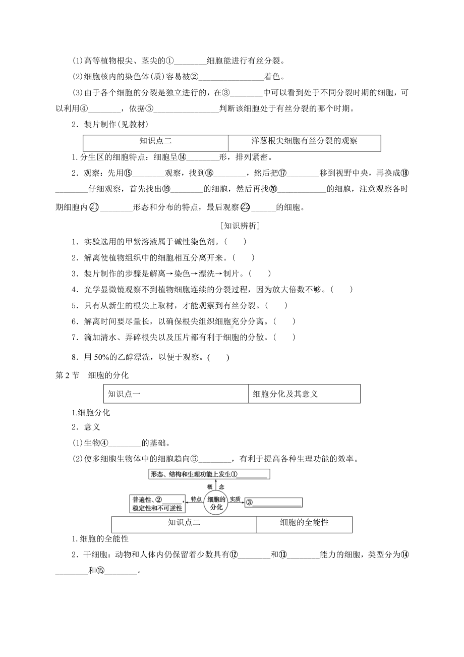 （2019新教材）人教版高中生物必修1第6章 细胞的生命历程 期末复习知识点一遍过.doc_第3页