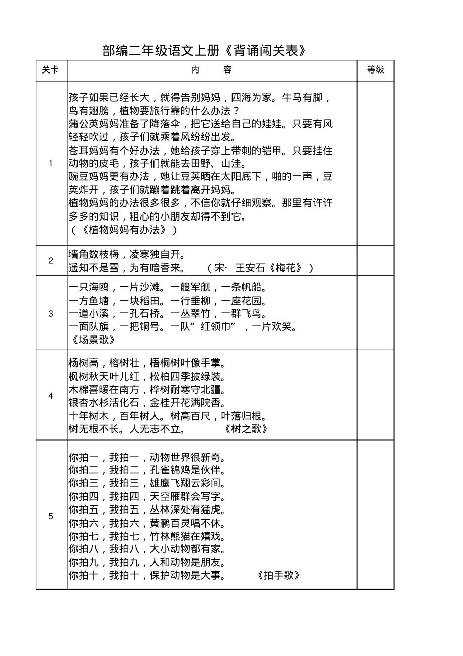 部编版二年级(上)语文背诵表.pdf_第1页