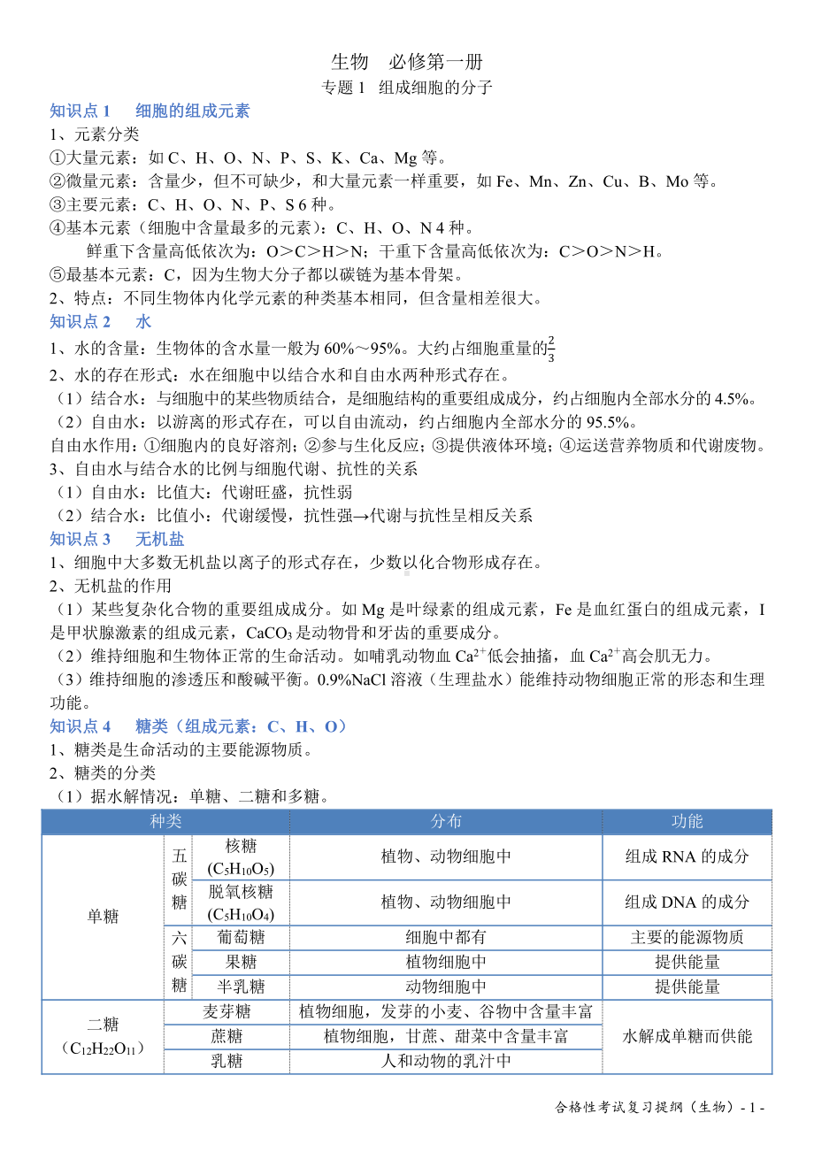 （2019新教材）人教版高中生物必修2 遗传与进化-合格性考试复习提纲.docx_第3页