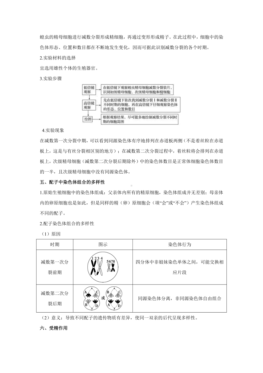 （2019新教材）人教版高中生物必修2期末复习重难点知识集锦+第2章+基因和染色体的关系（知识点）.doc_第3页