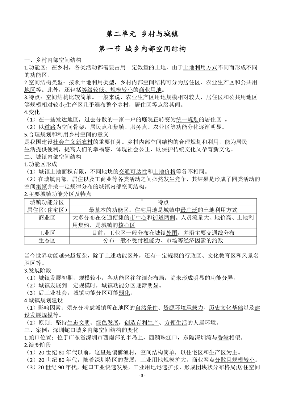 （2019新教材）鲁教版高中地理必修第二册复习提纲（知识要点背诵资料）.doc_第3页