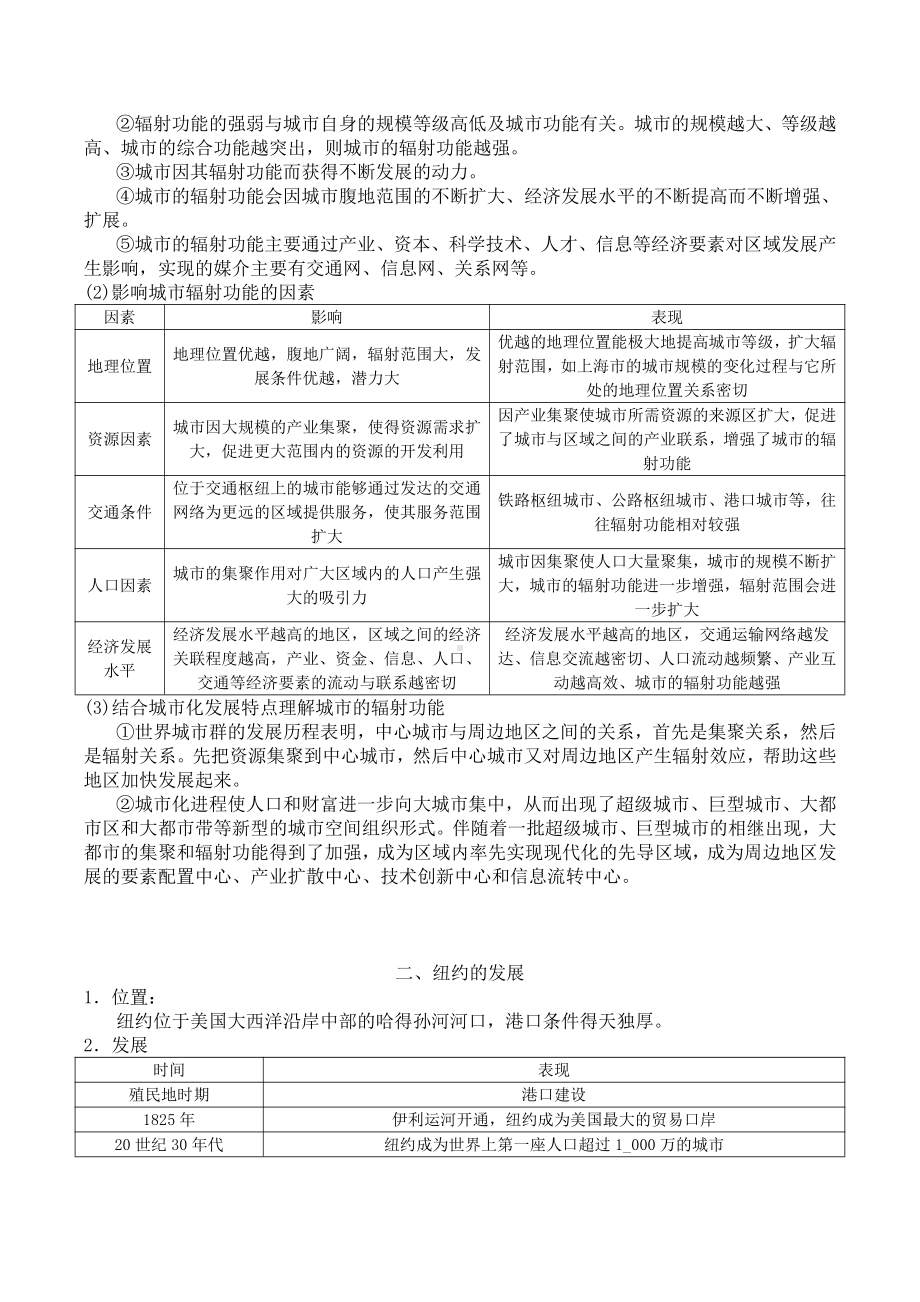 （新教材）2021人教版高中地理选择性必修第二册第三章 城市、产业与区域发展 知识点总结 .docx_第2页