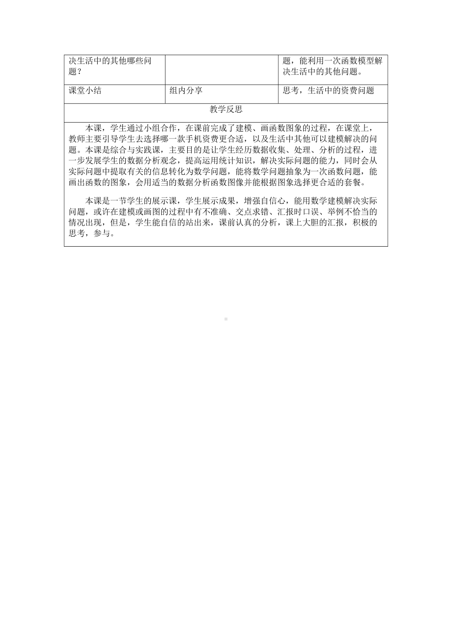 综合与实践-哪一款手机资费套餐更合适-教案、教学设计-市级公开课-北师大版八年级上册数学(配套课件编号：d05b5).doc_第2页