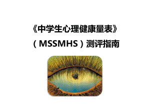 -中学生心理健康量表（MSSMHS）测评指南ppt课件.pptx