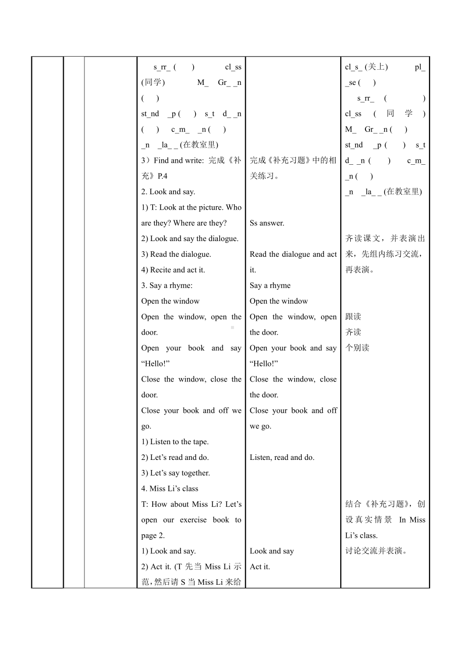 Unit 1 In class-Fun time&Cartoon time-教案、教学设计--(配套课件编号：605d7).doc_第2页