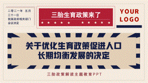 三胎政策解读关于优化生育政策促进人口长期均衡发展的决定PPT课件（带内容）.pptx