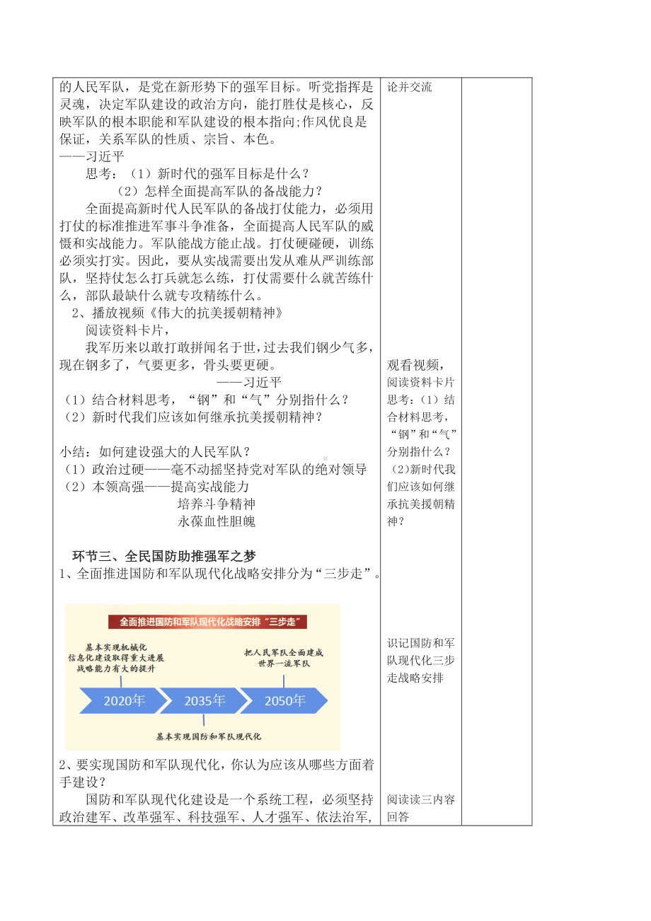 6.2军强才能国安（表格式教案）-习近平新时代中国特色社会主义思想学生读本（初中）.docx_第3页