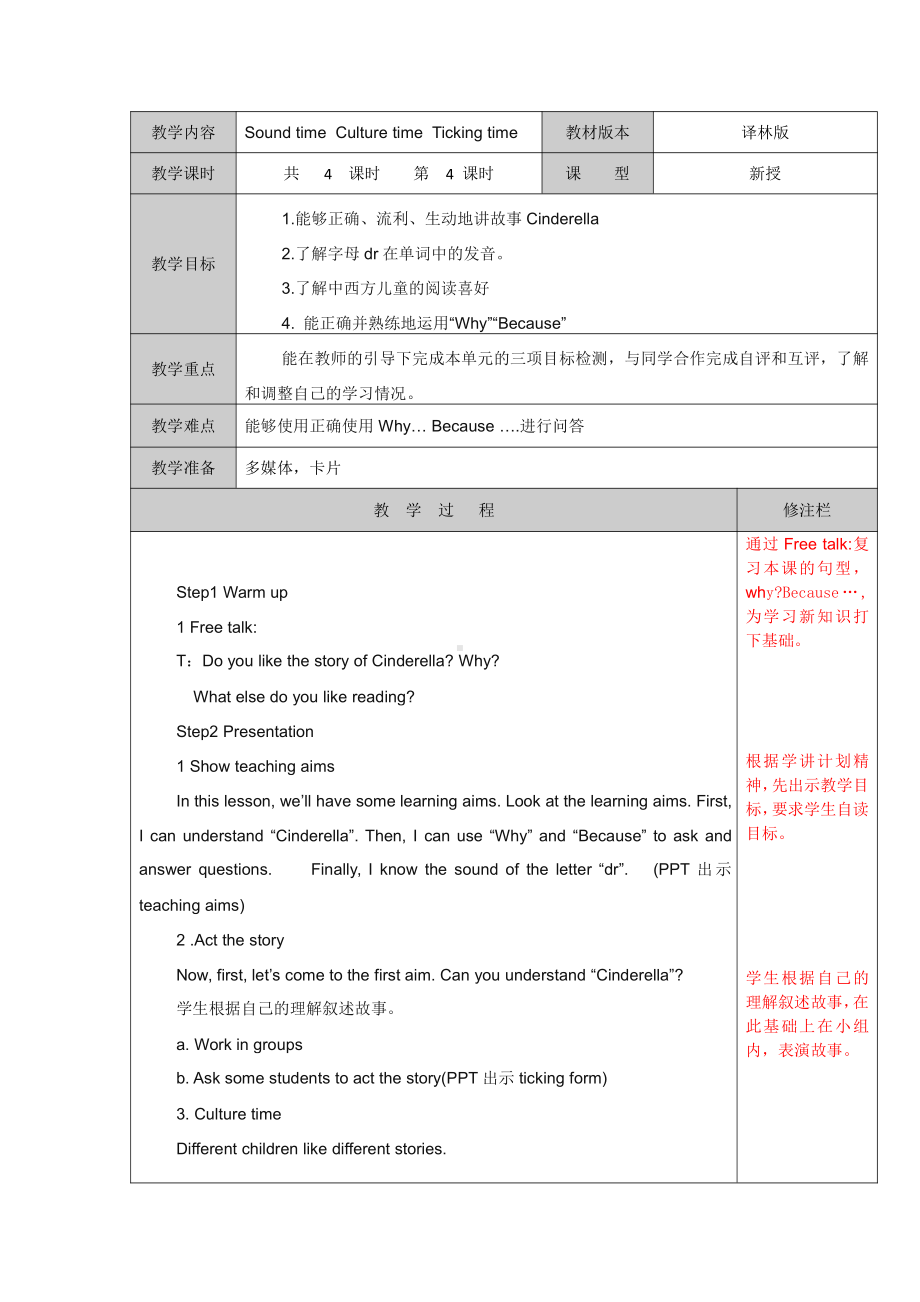 Unit 1 Cinderella-Checkout time & Ticking time-教案、教学设计--(配套课件编号：60118).doc_第1页