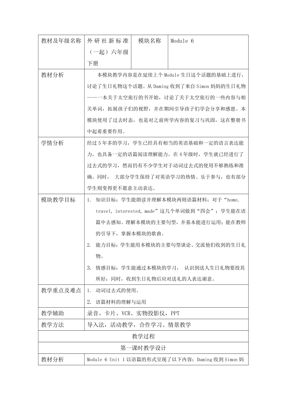 Module 6-Unit 2 The name of the spaceship is Shenzhou V.-公开课教案、教学设计-外研版六年级下册（一起）英语-(配套课件编号：10506).docx_第1页