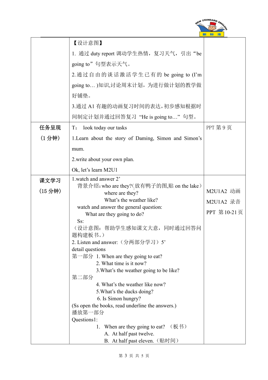 Module 2-Unit 1 When are we going to eat -教案、教学设计-市级公开课-外研版六年级下册（一起）英语(配套课件编号：a001a).doc_第3页