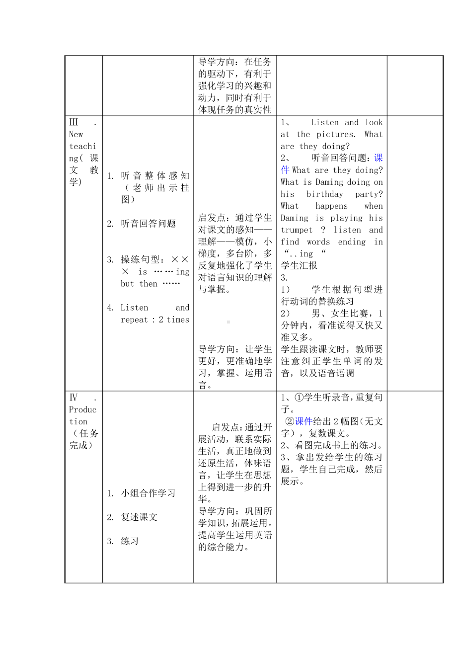 Module 5-Unit 1 He is playing the suona, but the telephone rings.-教案、教学设计-县级公开课-外研版六年级下册（一起）英语(配套课件编号：b10ce).doc_第2页