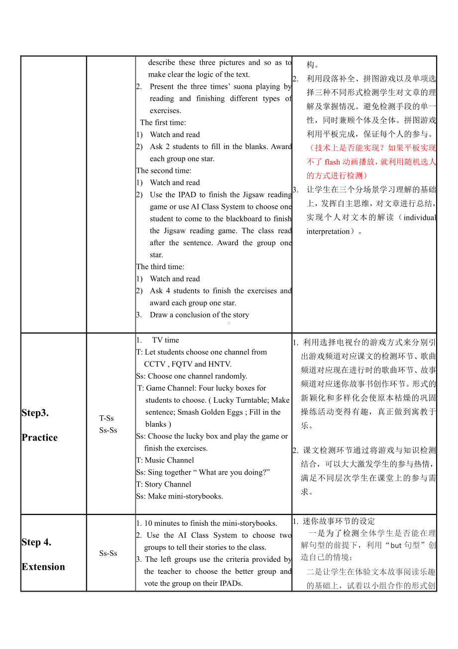 Module 5-Unit 1 He is playing the suona, but the telephone rings.-教案、教学设计-县级公开课-外研版六年级下册（一起）英语(配套课件编号：005af).doc_第3页