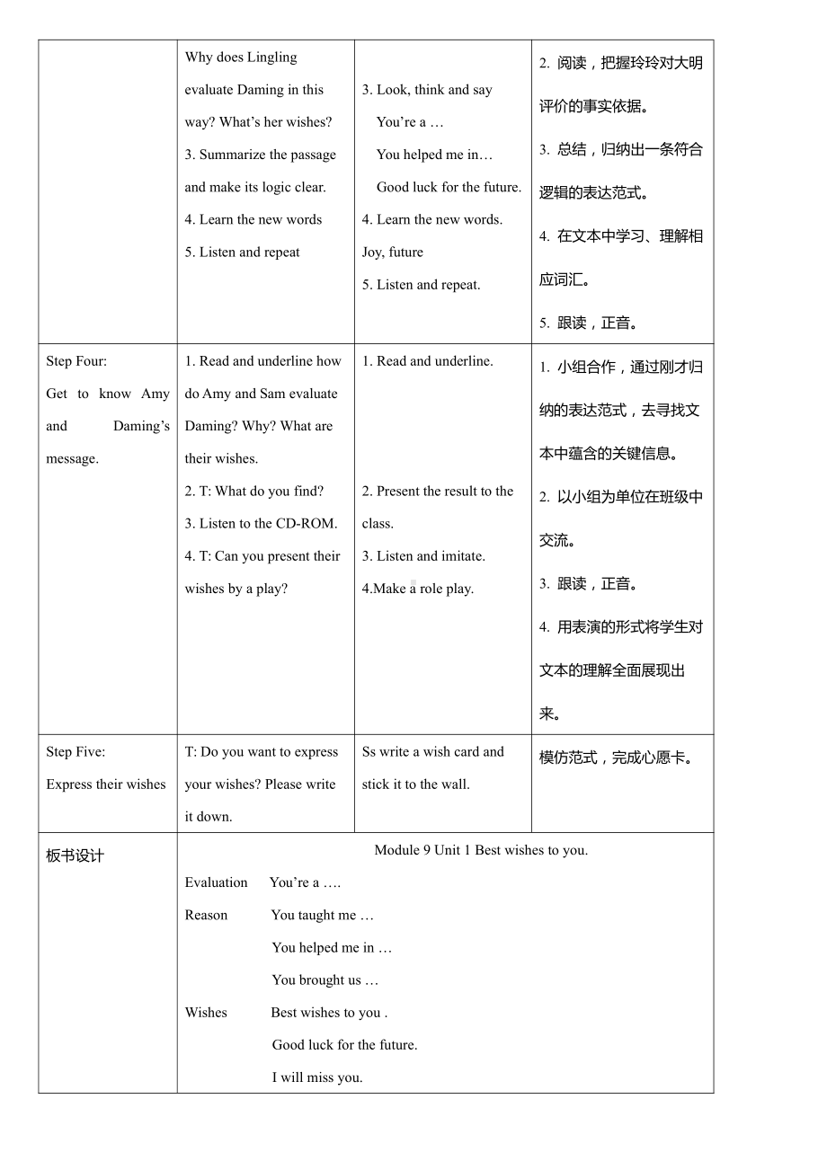 Module 9-Unit 1 Best wishes to you!-公开课教案、教学设计-外研版六年级下册（一起）英语-(配套课件编号：402fb).docx_第3页