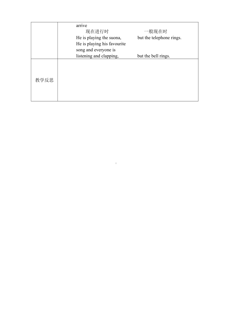 Module 5-Unit 1 He is playing the suona, but the telephone rings.-公开课教案、教学设计-外研版六年级下册（一起）英语-(配套课件编号：30f65).doc_第3页