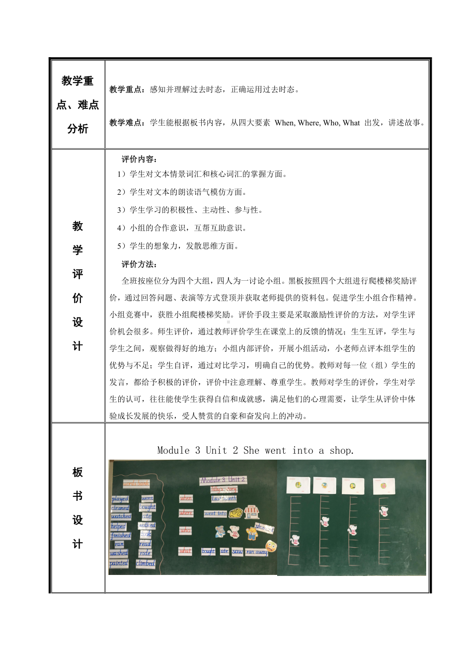 Module 3-Unit 2 She went into a shop.-教案、教学设计-部级公开课-外研版四年级下册（一起）英语(配套课件编号：60006).doc_第2页