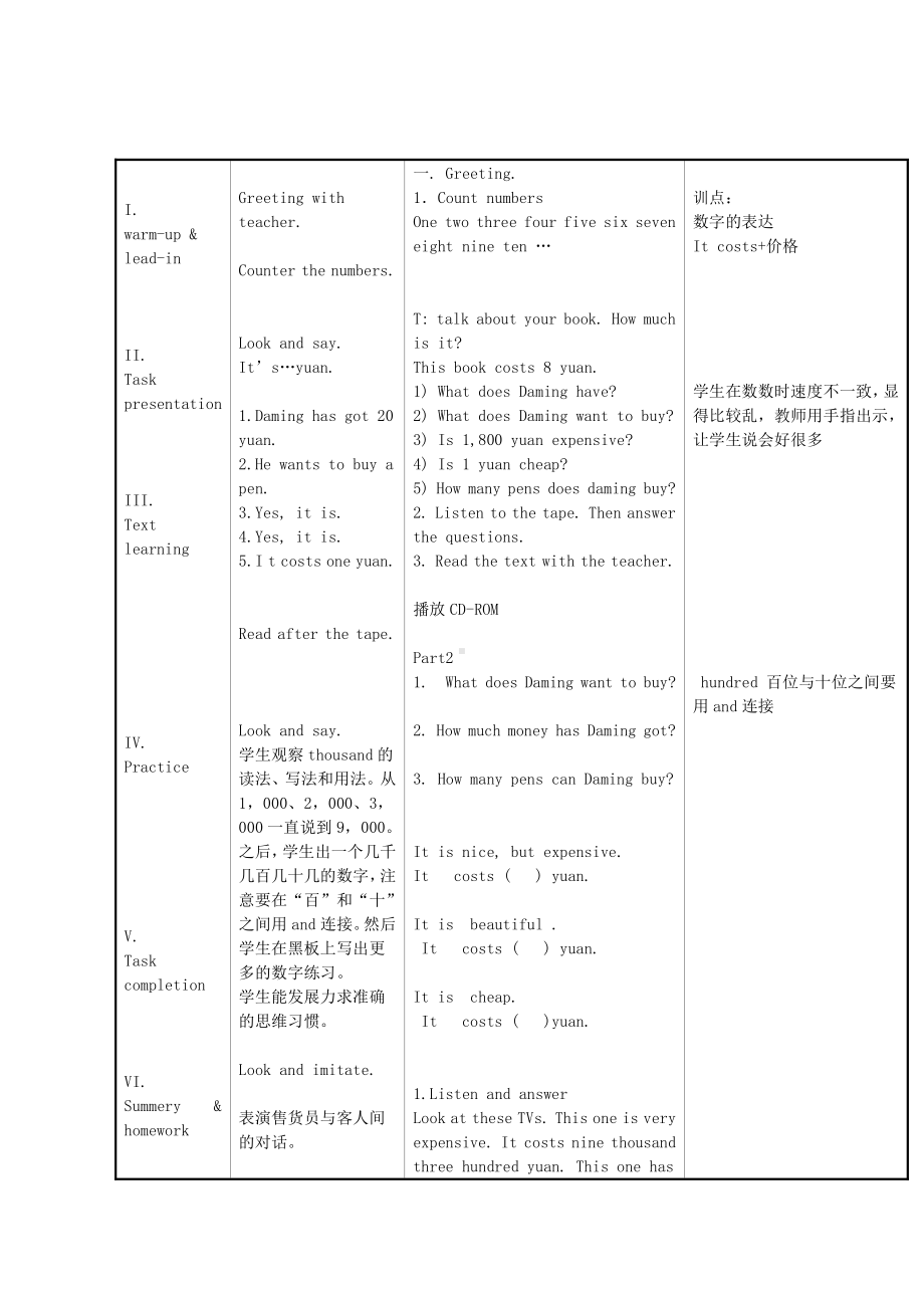 Module 2-Unit 2 It costs one hundred and eighteen yuan.-教案、教学设计-公开课-外研版四年级下册英语（一起）(配套课件编号：c0163).docx_第1页