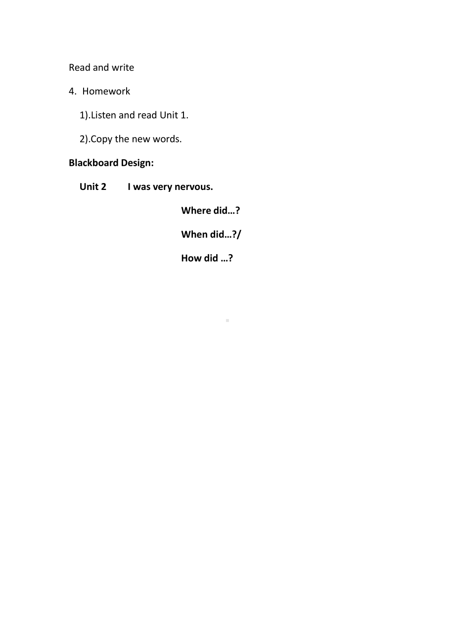 Module 4-Unit 2 I was very nervous.-教案、教学设计-县级公开课-外研版四年级下册（一起）英语(配套课件编号：90765).docx_第3页