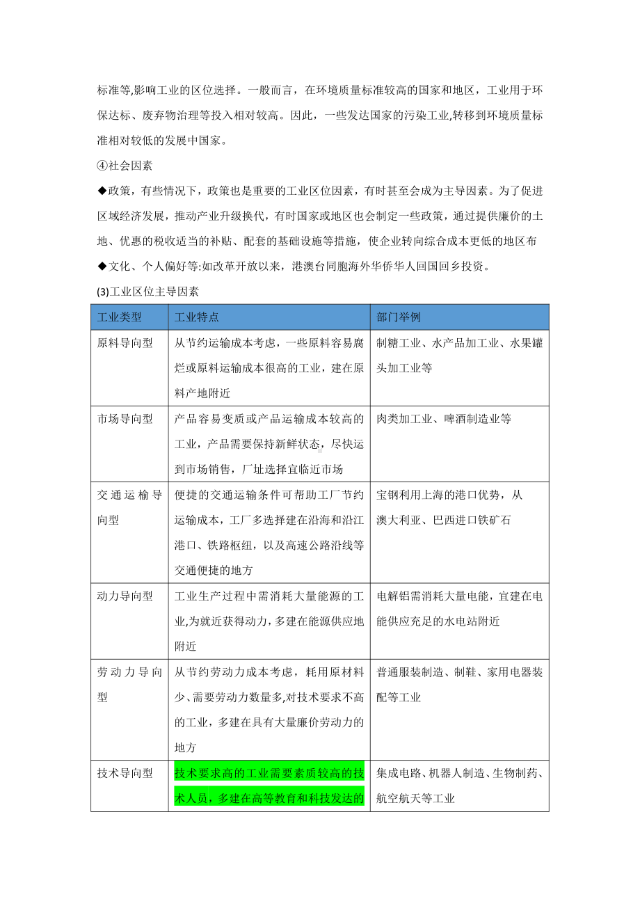 （2019新教材）人教版高中地理必修第二册第三章产业区位因素第二节工业区位因素及其变化（基础知识+重难点+检测） 讲义.docx_第2页