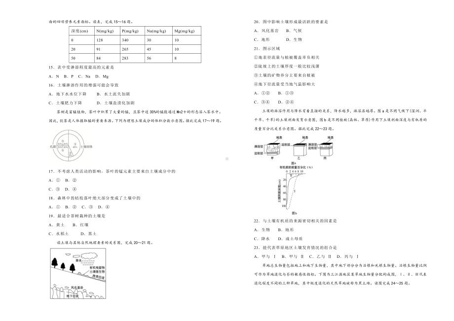 （2019新教材）人教版高中地理必修第一册第五单元植被与土壤双基训练金卷（一）.doc_第3页