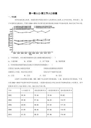 （2019新教材）人教版高中地理必修第二册1.3人口容量同步课堂练习.docx