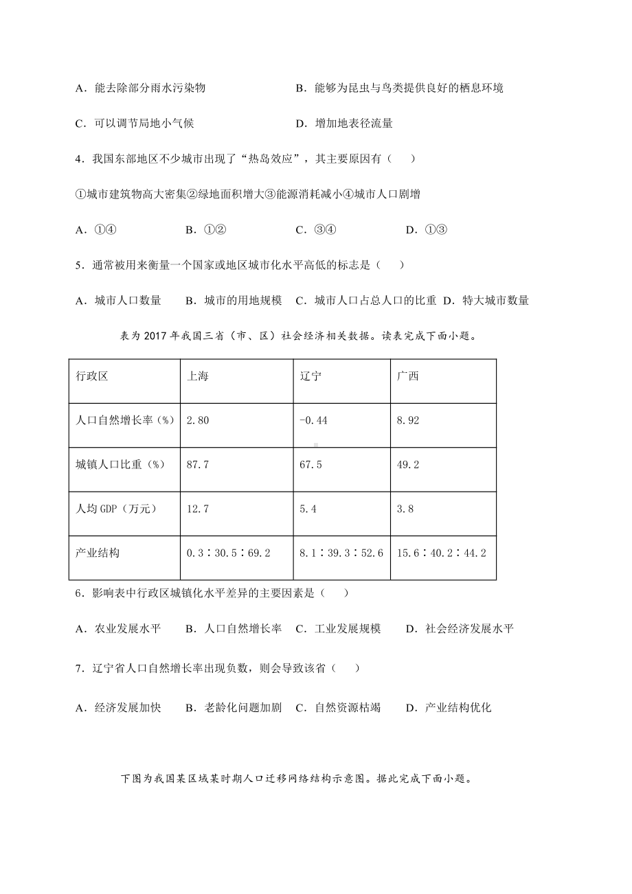 （2019新教材）人教版高中地理必修第二册第二章 乡村和城镇-第二节城镇化 同步练习.docx_第2页