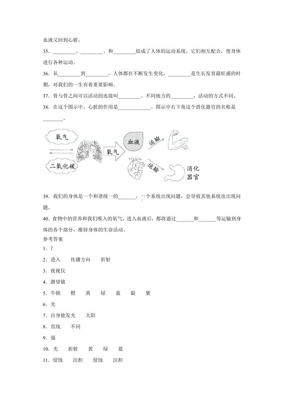 （2021）教科版五年级上册科学期末专项复习题之填空题（含答案）.docx_第3页