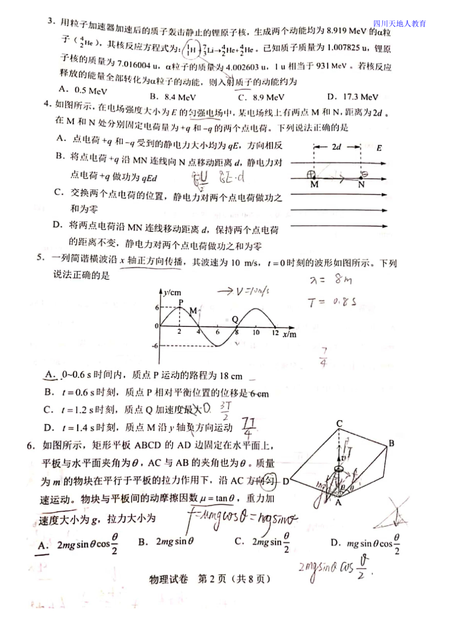 2021全国八省联考物理试卷（湖北）.doc_第2页