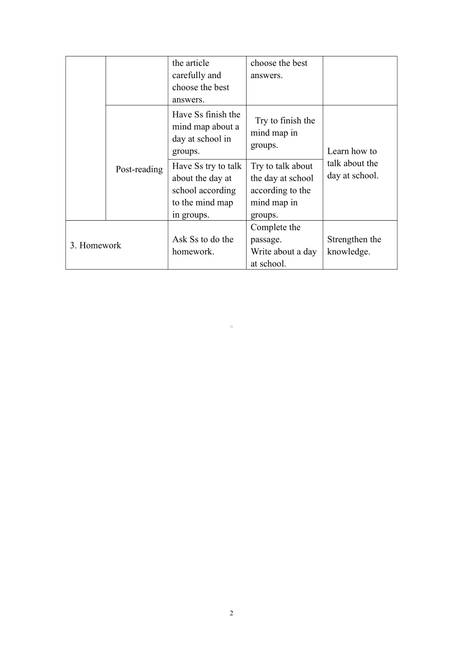 Unit 2 Daily life-ReadingA day at school -教案、教学设计-市级公开课-牛津深圳版(配套课件编号：81bd4).doc_第2页