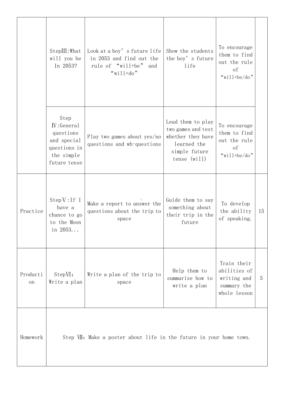 Module 3 Travels-Unit 5 Visiting the Moon-The simple future tense (will) & The simple future tense (be going to)-教案、教学设计-市级公开课-牛津深圳版(配套课件编号：500d5).doc_第2页