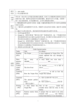 Unit 6 Ancient stories-Reading The Trojan horse -教案、教学设计-市级公开课-牛津深圳版八上(配套课件编号：60fc1).doc