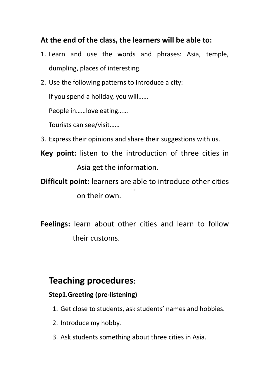 Module 3 Travels-Unit 6 Travelling around Asia-ListeningThree cities in Asia& Speak upPlaces of interest in my city -教案、教学设计-市级公开课-牛津深圳版(配套课件编号：6011a).docx_第1页