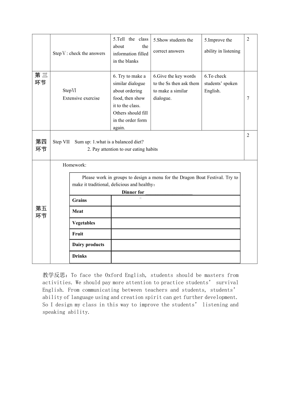 Unit 6 Healthy diet-Listening ﹠ Speaking-教案、教学设计-部级公开课-牛津深圳版九上(配套课件编号：70621).doc_第2页