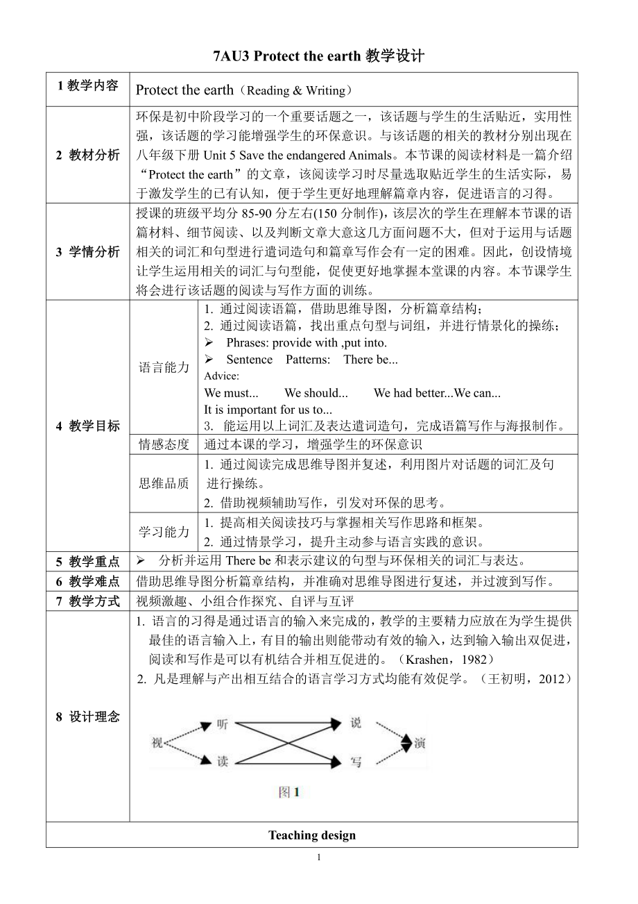 Unit 3 The Earth-ReadingProtect the Earth& Speak upWhat can we do to protect the Earth-教案、教学设计-市级公开课-牛津深圳版(配套课件编号：100c6).docx_第1页