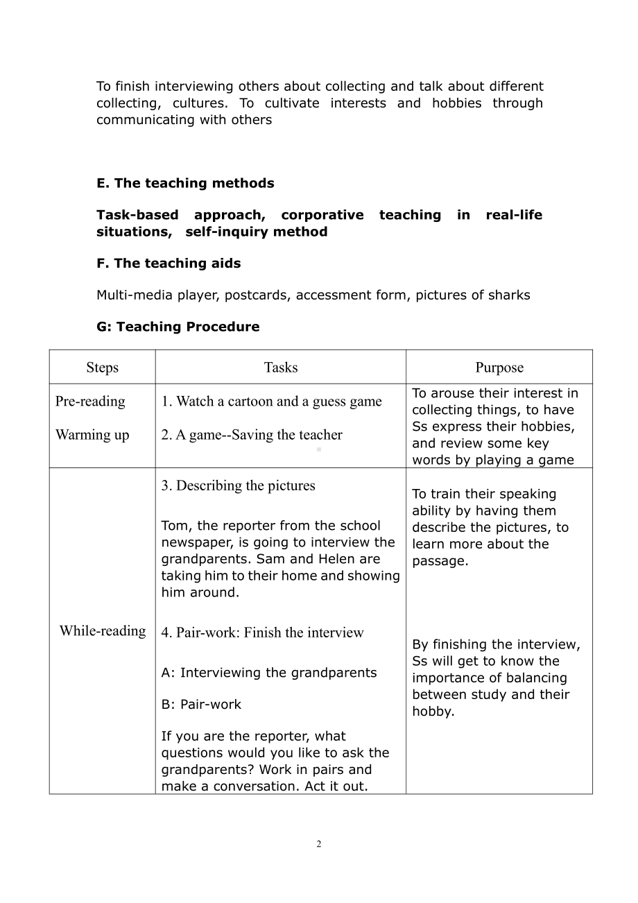 Module 4 Fun time-Unit 8 Collecting things-ReadingUnusual collections -教案、教学设计-市级公开课-牛津深圳版(配套课件编号：9065a).doc_第2页