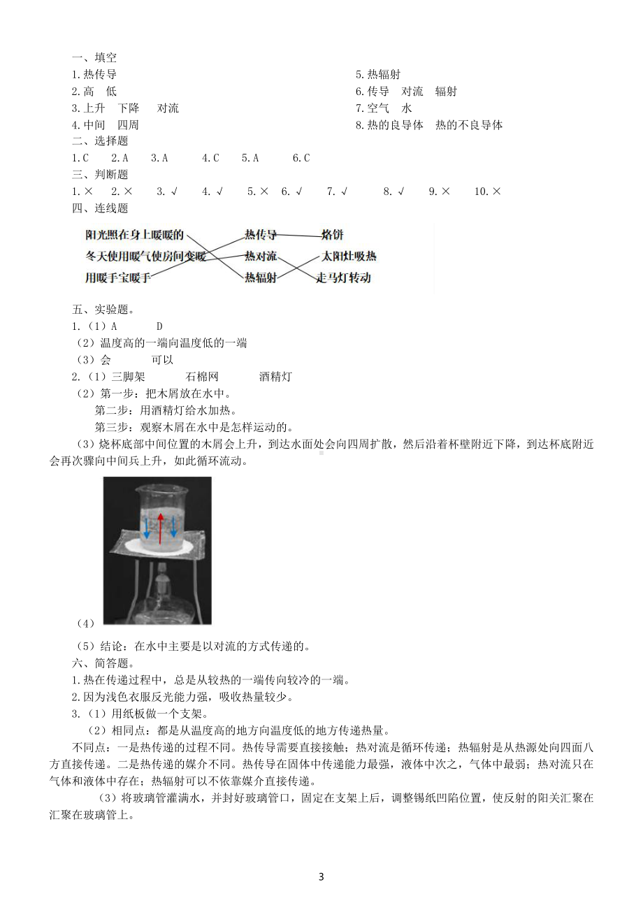 小学科学苏教版五年级上册第二单元《热传递》测试题2（附参考答案）.docx（3页）_第3页