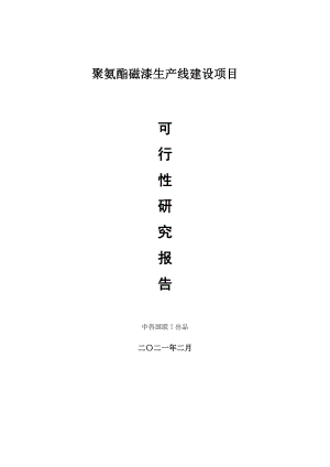 聚氨酯磁漆生产建设项目可行性研究报告.doc