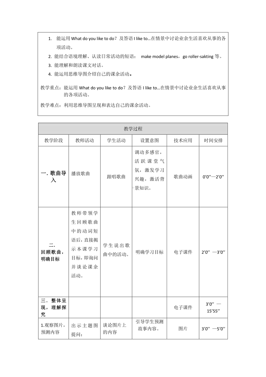 北京版四下UNIT ONE DO YOU LIKE MUSIC Lesson 3教案、教学设计公开课(配套课件编号：80058).docx_第2页