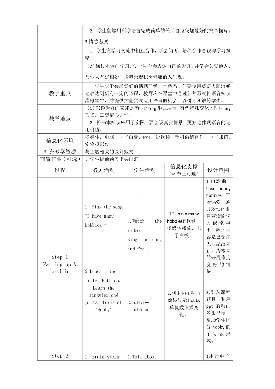 （广东）粤人版四年级下册-Unit 7 Hobbies-Lesson 2-教案、教学设计--(配套课件编号：c0307).docx_第2页